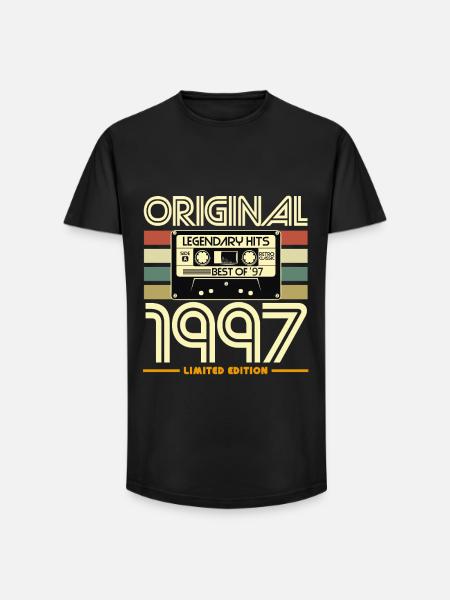 Kassette 1997 Originalhits - Long Fit Männer T-Shirt - Schwarz