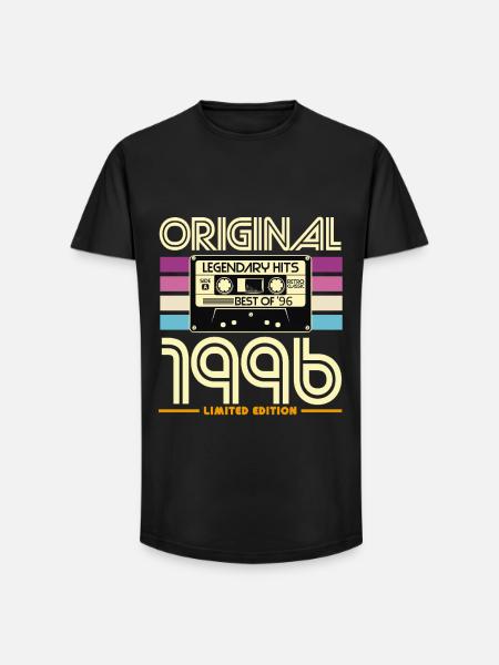 Original 1996 Cassette Retro - Long Fit Men's T-Shirt - black