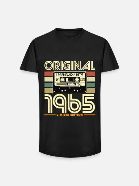 Original 1965 Hits Cassette Edition - Long Fit Men's T-Shirt - black