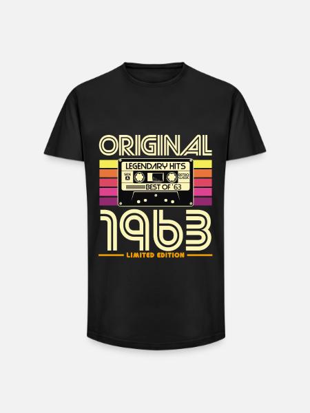 Retro Cassette 1963 Edition - Long Fit Men's T-Shirt - black
