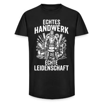 Echtes Handwerk, echte Leidenschaft, Handwerker - Long Fit Männer T-Shirt - Schwarz - Vorne - AI Model Male 185 light (185cm)