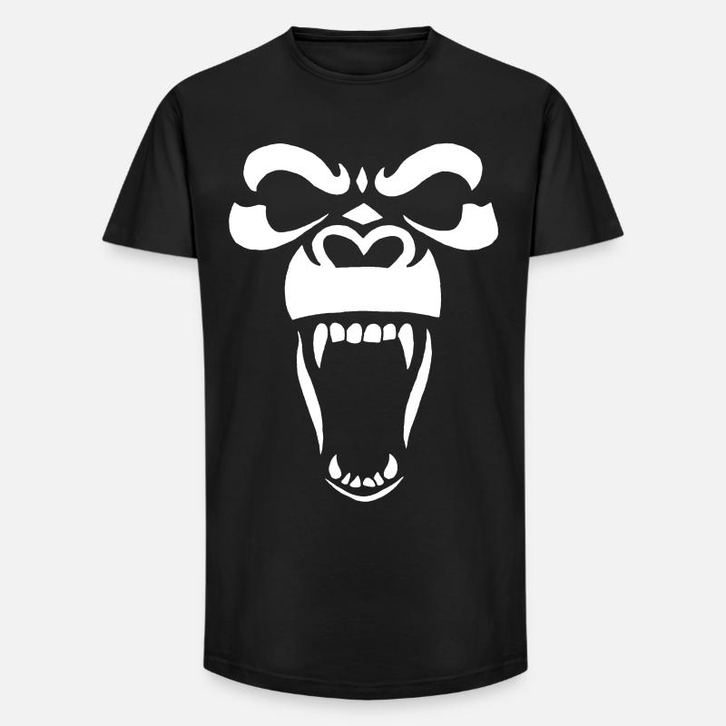 Weißer Gorilla - Long Fit Männer T-Shirt - Schwarz
