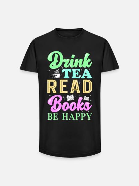 Reading Books Tea - Long Fit Men's T-Shirt - black