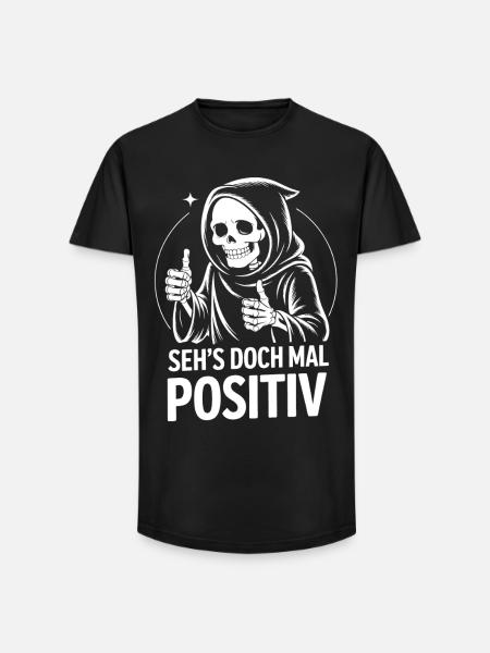 Regarde ça positivement, Faucheuse - T-shirt coupe longue homme - noir