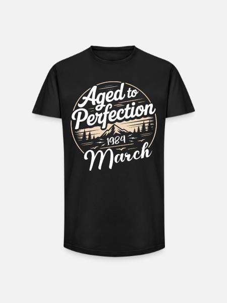 Birthday present march 1984 - Long Fit Men's T-Shirt - black