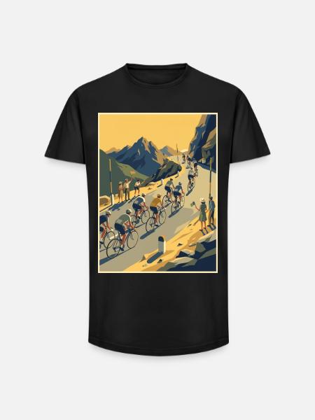 Mountain Ascent — Cycling Memory - Long Fit Men's T-Shirt - black