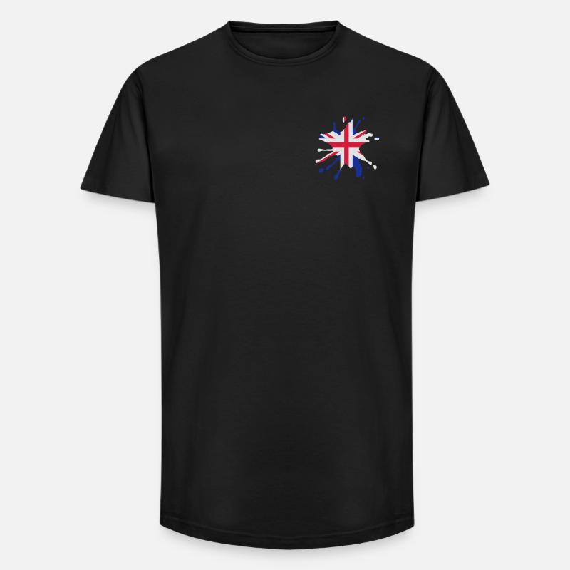 England Union Jack Klecks - Long Fit Männer T-Shirt - Schwarz