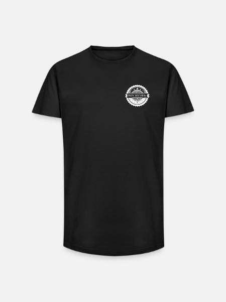 Papa au cœur. Version blanche - T-shirt coupe longue homme - noir