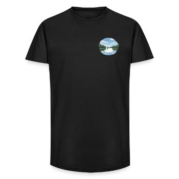 jezioro_z_Swan - T-shirt coupe longue homme - noir - Devant - AI Model Male 185 light (185cm)