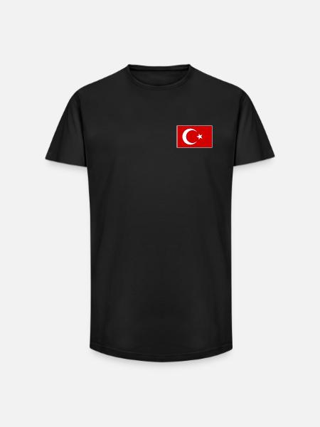 Turkish Flag Stylish Symbol Design - Long Fit Men's T-Shirt - black