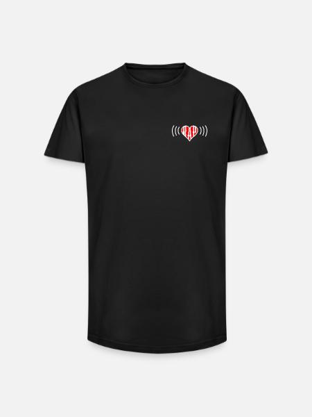 Heart Beats For Rap - Long Fit Männer T-Shirt - Schwarz