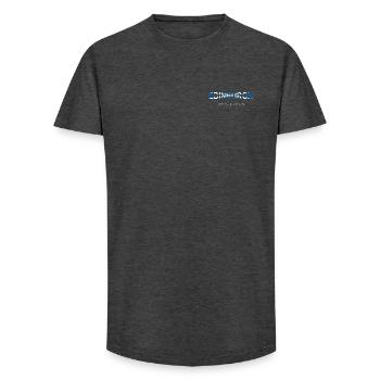 Edinburgh Humorous Word Art Design - Long Fit Men's T-Shirt - charcoal grey - Front - AI Model Male 185 light (185cm)