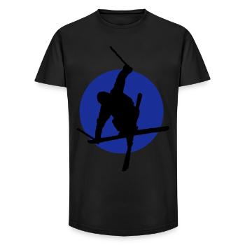 Icône de freestyle ski - T-shirt coupe longue homme - noir - Devant - AI Model Male 185 light (185cm)