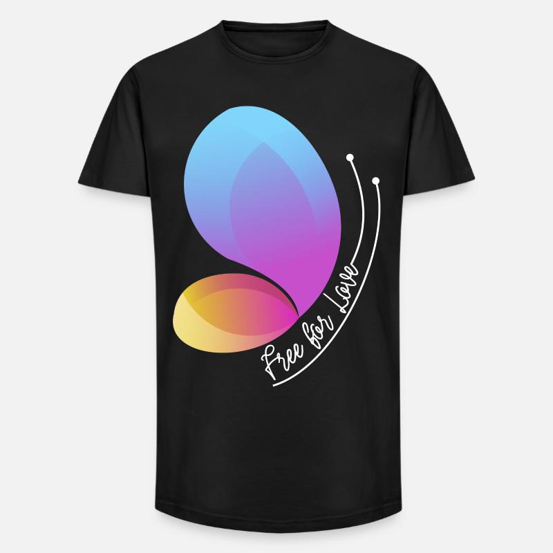 Frei durch Liebe Gradient Schmetterling - Long Fit Männer T-Shirt - Schwarz