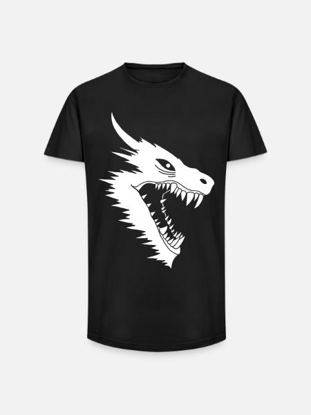 White Dragon's Attack - Long Fit Men's T-Shirt - black