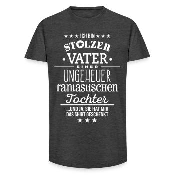 Proud Dad Christmas Gift Birthday Dad - Long Fit Men's T-Shirt - charcoal grey - Front - AI Model Male 185 light (185cm)