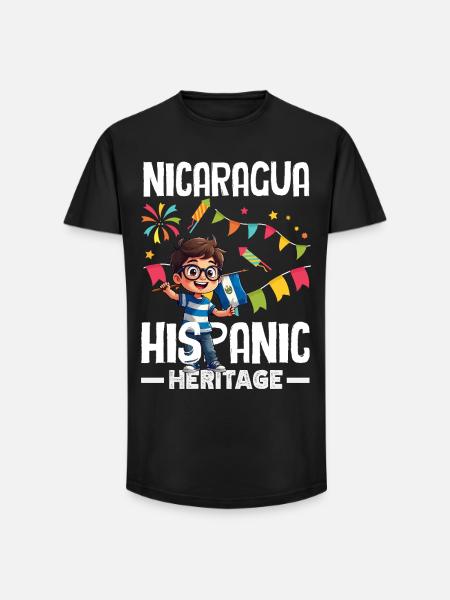 Nicaragua Flag Pride & Home - Long Fit Men's T-Shirt - black