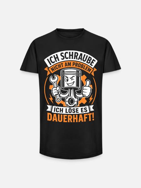 Ich schraube nicht am Problem - Long Fit Männer T-Shirt - Schwarz