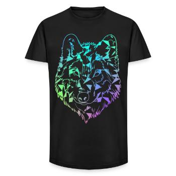 Wolf - Long Fit Männer T-Shirt - Schwarz - Vorne - AI Model Male 185 light (185cm)