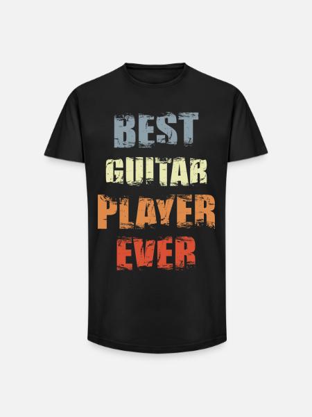 Bast Gitarrist - Long Fit Männer T-Shirt - Schwarz