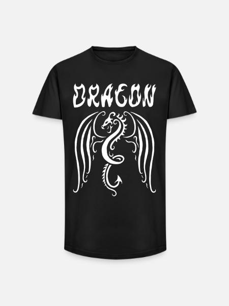 White Dragon - Long Fit Men's T-Shirt - black