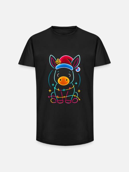 Donkey Elf Christmas Funny Gift - Long Fit Men's T-Shirt - black