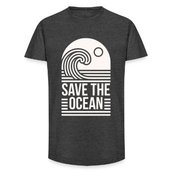 Save the Ocean Protection Zitate zum Schutz - Long Fit Männer T-Shirt - Anthrazit - Vorne - AI Model Male 185 light (185cm)