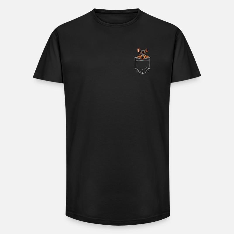 Hund Dobermann - Long Fit Männer T-Shirt - Schwarz