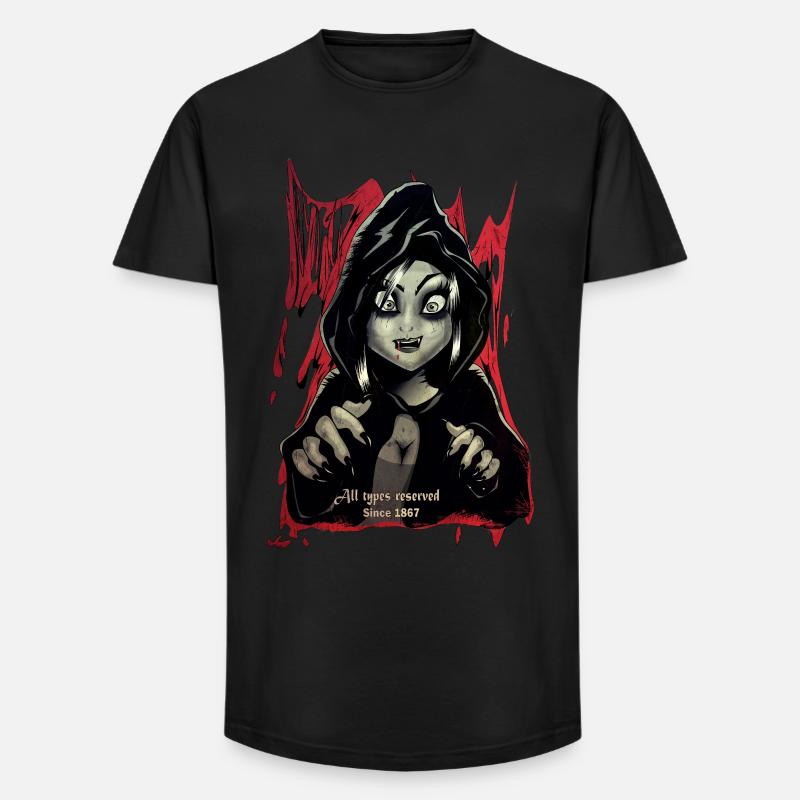 2 Vampire - Long Fit Männer T-Shirt - Schwarz