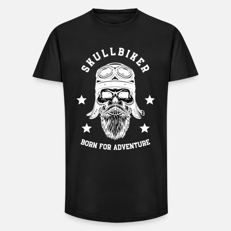 Skullbiker - Long Fit Männer T-Shirt - Schwarz