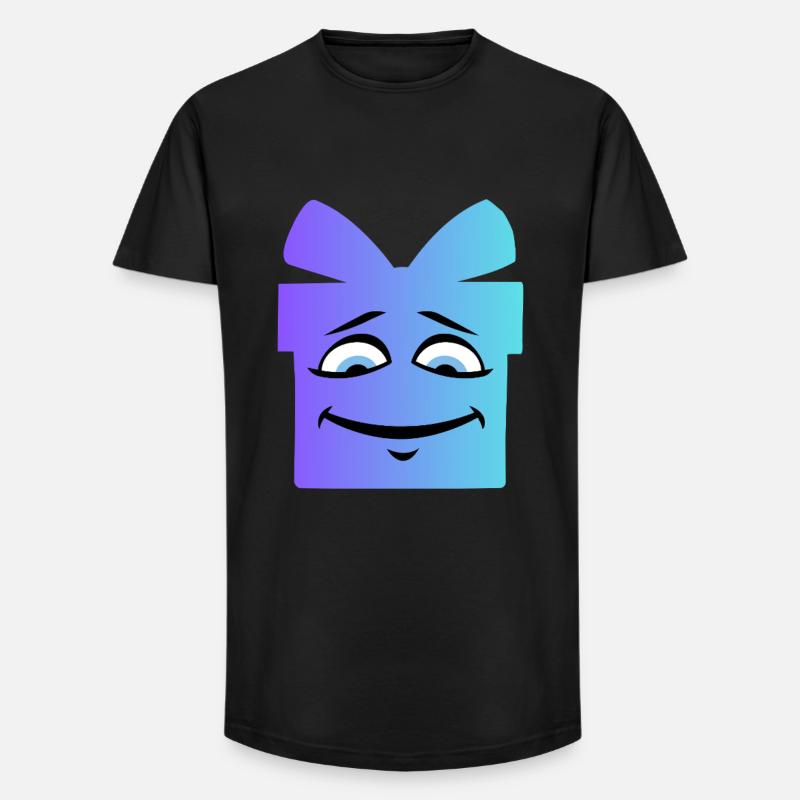 Gradient Smiling Geschenkbox - Long Fit Männer T-Shirt - Schwarz