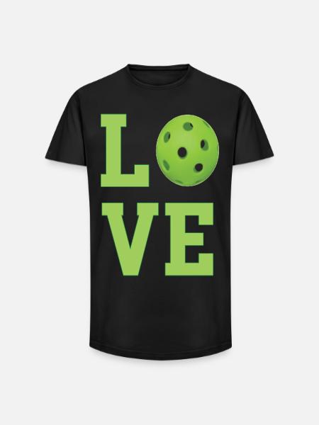 Pickleball-Liebe - Long Fit Männer T-Shirt - Schwarz