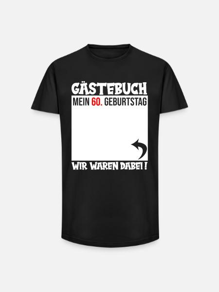 Guestbook 60th Birthday – Personal Greetings - Long Fit Men's T-Shirt - black