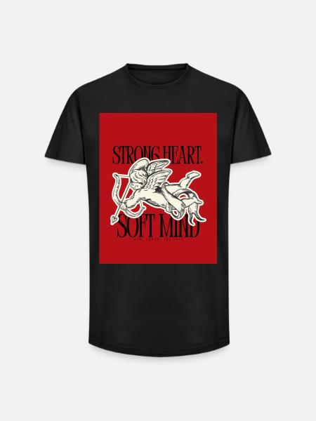 Strong hearts, delicate minds - Long Fit Men's T-Shirt - black