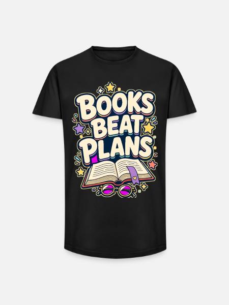 BOOKS BEAT PLANS Nickerchen - Long Fit Männer T-Shirt - Schwarz