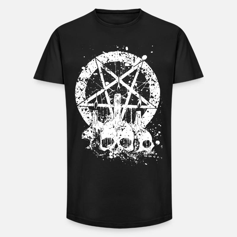 Gothic Skull - Long Fit Männer T-Shirt - Schwarz