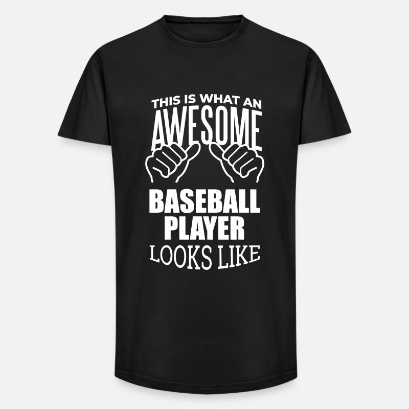 Baseball - Long Fit Männer T-Shirt - Schwarz
