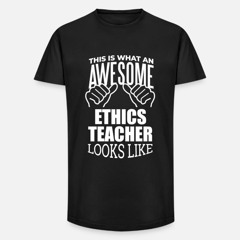 Ethik - Long Fit Männer T-Shirt - Schwarz