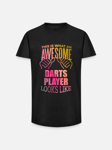 fléchettes - T-shirt coupe longue homme - noir