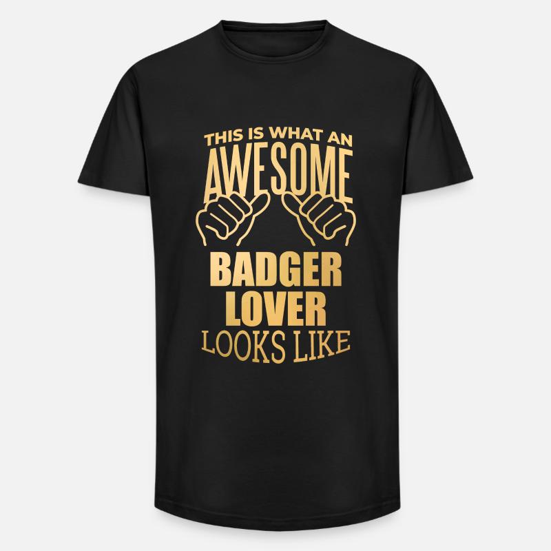 Dachs - Long Fit Männer T-Shirt - Schwarz