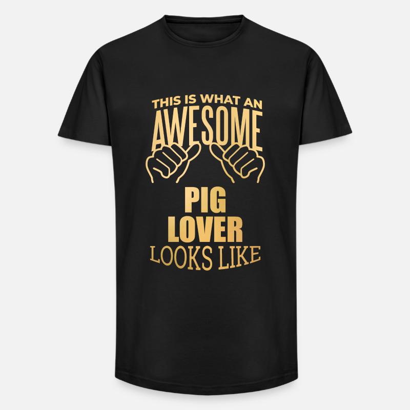 Schwein - Long Fit Männer T-Shirt - Schwarz