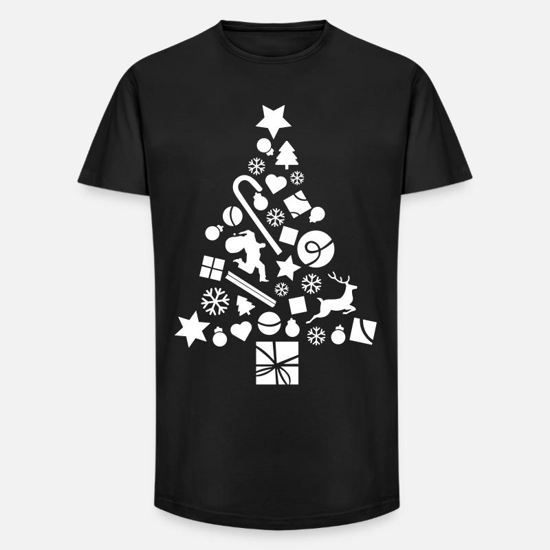 Decorated Christmas tree - Long Fit Men's T-Shirt - black