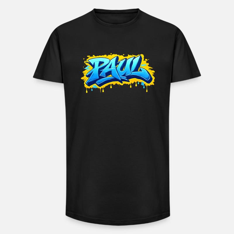 Graffiti PAUL Name Geschenk Ideal druckbar - Long Fit Männer T-Shirt - Schwarz