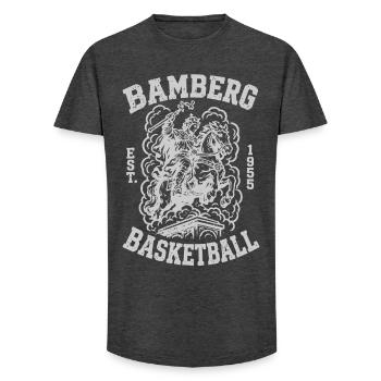Bamberg Basketball est. 1955 Vintage Design - Long Fit Men's T-Shirt - charcoal grey - Front - AI Model Male 185 light (185cm)