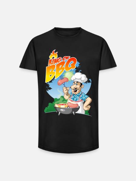 king of BBQ - Long Fit Men's T-Shirt - black