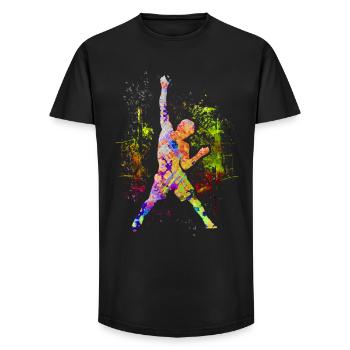 Klettern / Climbing / Freeclimbing Kletterer Berg - Long Fit Männer T-Shirt - Schwarz - Vorne - AI Model Male 185 light (185cm)