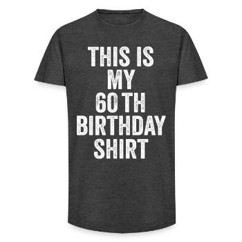 Cadeau 60e Anniversaire 60 ans - cadeau 60 ans - T-shirt coupe longue homme - charbon - Devant - AI Model Male 185 light (185cm)