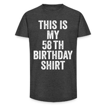 58. Jubiläum 58. Geburtstagsgeschenk – 58. Geburtstagsgeschenk - Long Fit Männer T-Shirt - Anthrazit - Vorne - AI Model Male 185 light (185cm)