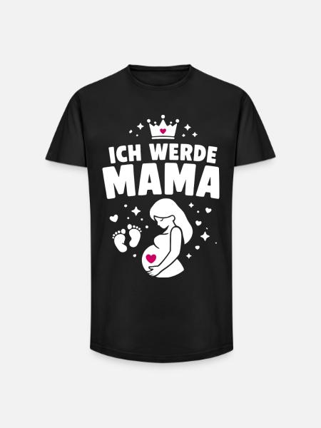 Ich werde Mama - Mutterschaft - Long Fit Männer T-Shirt - Schwarz