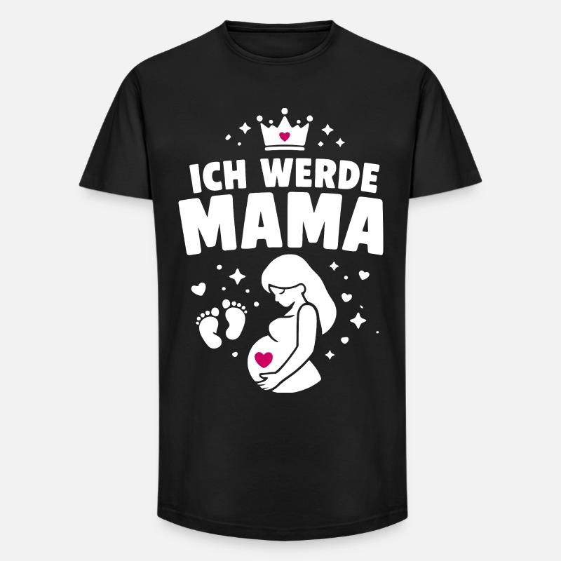Ich werde Mama - Mutterschaft - Long Fit Männer T-Shirt - Schwarz